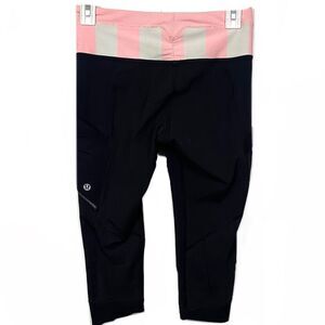 LuLuLemon Running Black & Pink Activewear Capris